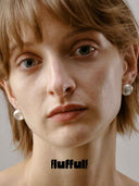 prestashop:1:5211:25211 | Silver Textured Soft Form Hemisphere Stud Earrings