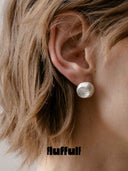 prestashop:1:5211:25212 | Silver Textured Soft Form Hemisphere Stud Earrings