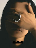 prestashop:1:5225:25164 | Silver Flowing Heart Cell Double Finger Ring