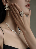 prestashop:1:535:2084 | Silver Wind Eroded Sunflower Earrings