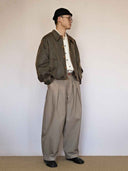 prestashop:1:5394:26033 | Khaki Pleated Front Relaxed Trousers