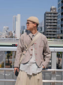 prestashop:1:5458:26692 | Khaki-Grey Rounded Hem Vintage Blazer