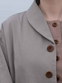 prestashop:1:5458:26694 | Khaki-Grey Rounded Hem Vintage Blazer