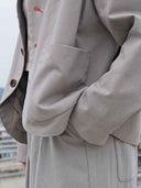 prestashop:1:5458:26695 | Khaki-Grey Rounded Hem Vintage Blazer