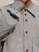 prestashop:1:5460:26680 | Light Khaki Grey Double Layer Hem Shirt