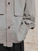 prestashop:1:5460:26681 | Light Khaki Grey Double Layer Hem Shirt
