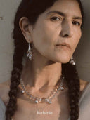 prestashop:1:5473:26797 | Silver Horn Bell Multi Bead Tassel Earrings