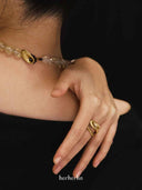prestashop:1:5474:26820 | Gold Horn Bell Spiral Hammered Ring