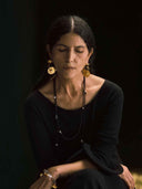 prestashop:1:5476:26799 | Gold Lunar Drum Linked Hammered Earrings