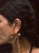 prestashop:1:5476:26800 | Gold Lunar Drum Linked Hammered Earrings