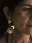 prestashop:1:5476:26801 | Gold Lunar Drum Linked Hammered Earrings