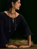 prestashop:1:5476:26802 | Gold Lunar Drum Linked Hammered Earrings