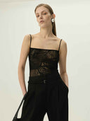prestashop:1:5481:26568 | Black Jacquard Lace Knit Camisole