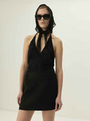 prestashop:1:5483:26575 | Black V Neck Jacquard Knit Camisole