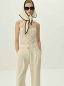 prestashop:1:5484:26579 | Ivory Jacquard Wool Knit Camisole