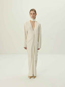 prestashop:1:5485:26585 | Ivory Satin Bias Cut Draped Maxi Dress