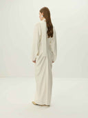 prestashop:1:5485:26587 | Ivory Satin Bias Cut Draped Maxi Dress