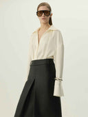 prestashop:1:5486:26596 | Black Braided Vegan Leather Midi Skirt