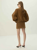 prestashop:1:5489:26612 | Caramel Brown Vegan Suede Belted Mini Skirt