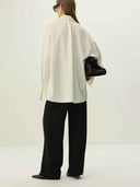 prestashop:1:5534:27004 | Ivory Satin Pleated Blouse