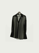 prestashop:1:5535:27005 | Black Sheer Chiffon Pleated Blouse