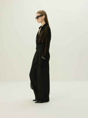 prestashop:1:5535:27011 | Black Sheer Chiffon Pleated Blouse