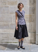 prestashop:1:5563:27806 | Grey Draped Neck Top