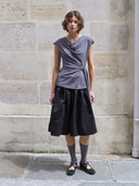 prestashop:1:5563:27807 | Grey Draped Neck Top