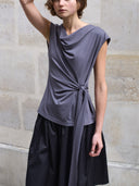 prestashop:1:5563:27809 | Grey Draped Neck Top