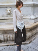 prestashop:1:5564:27097 | Beige Draped Neck Shirt