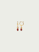 prestashop:1:5571:27208 | Gold Veiled Red Stone Hoop Earrings