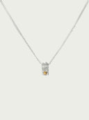 prestashop:1:5578:27194 | Silver Citrine Corelight Vertical Pendant Necklace