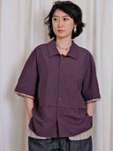 prestashop:1:5585:27413 | Dark Purple Deconstructed Mid Sleeve Shirt