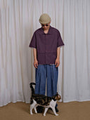 prestashop:1:5585:27414 | Dark Purple Deconstructed Mid Sleeve Shirt