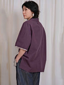 prestashop:1:5585:27417 | Dark Purple Deconstructed Mid Sleeve Shirt