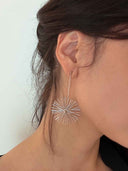 prestashop:1:5598:27319 | Silver Half-String Round Pine Needles Earrings