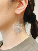 prestashop:1:5598:27320 | Silver Half-String Round Pine Needles Earrings