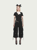 prestashop:1:5607:27276 | Black Embroidered V-neck Henley Tee