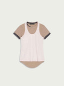 prestashop:1:5609:27271 | Pink/Camel Deconstructed Layered T-Shirt