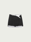 prestashop:1:5615:27258 | Black Deconstructed Waist Double Layer Skirt