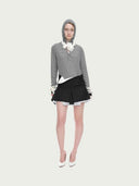 prestashop:1:5615:27259 | Black Deconstructed Waist Double Layer Skirt