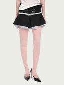 prestashop:1:5615:27260 | Black Deconstructed Waist Double Layer Skirt