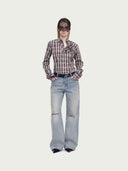 prestashop:1:5621:27244 | Blue Distressed Washed Straight-Leg Jeans