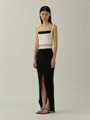 prestashop:1:563:2051 | Black wool skirt with front slit