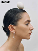 prestashop:1:5648:27763 | Silver Egg Hoop Earrings