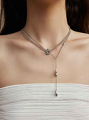 prestashop:1:5699:27748 | Silver Layered Raindrop Link Necklace