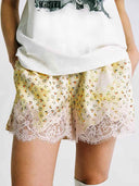 prestashop:1:5702:27997 | Vintage Distressed Floral Lace-Paneled Silk Shorts