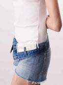 prestashop:1:5703:27995 | Rib Foldover-Waist Denim Shorts