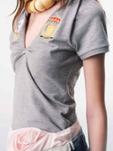 prestashop:1:5710:27971 | Grey Knotted Deconstructed Polo