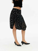 prestashop:1:5713:27924 | Black Asymmetrical Polka Dot Midi Skirt